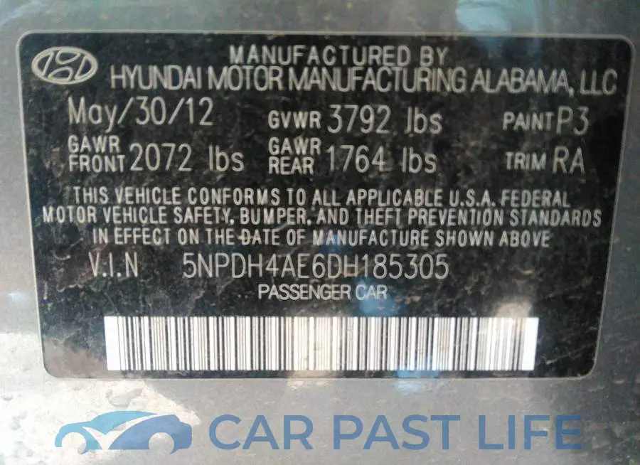 5NPDH4AE6DH185305# 9