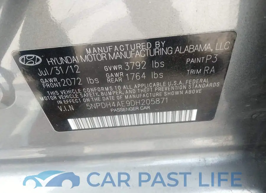5NPDH4AE9DH205871# 9