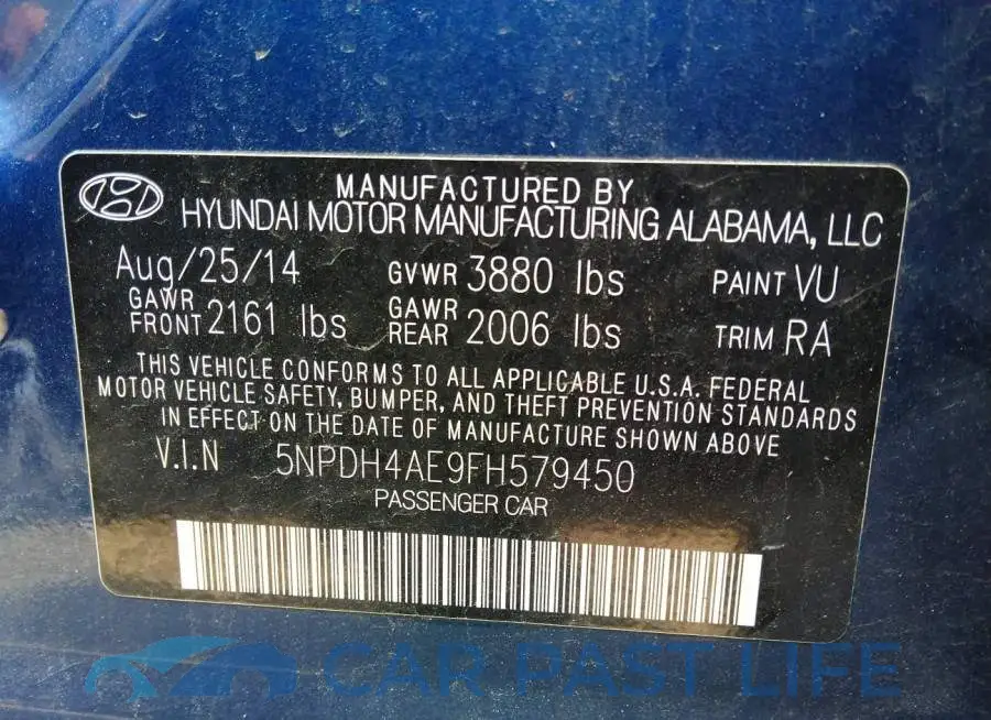 5NPDH4AE9FH579450# 9
