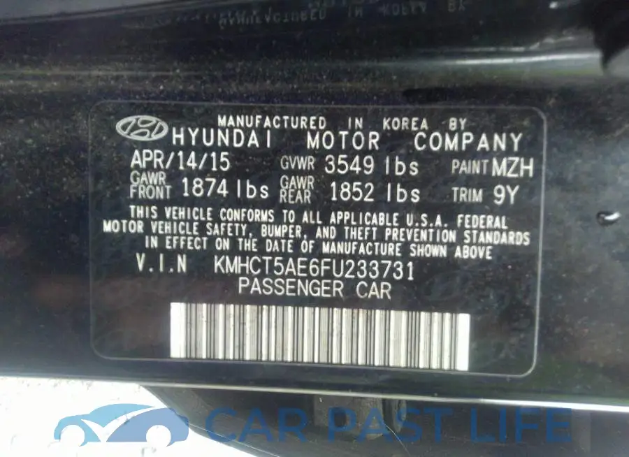 KMHCT5AE6FU233731# 9
