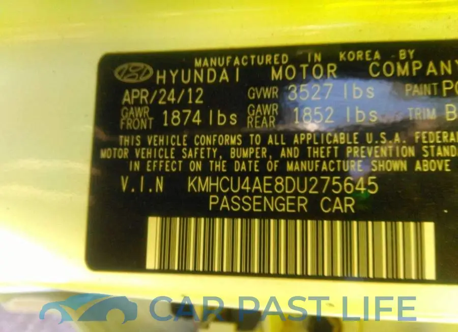 KMHCU4AE8DU275645# 9