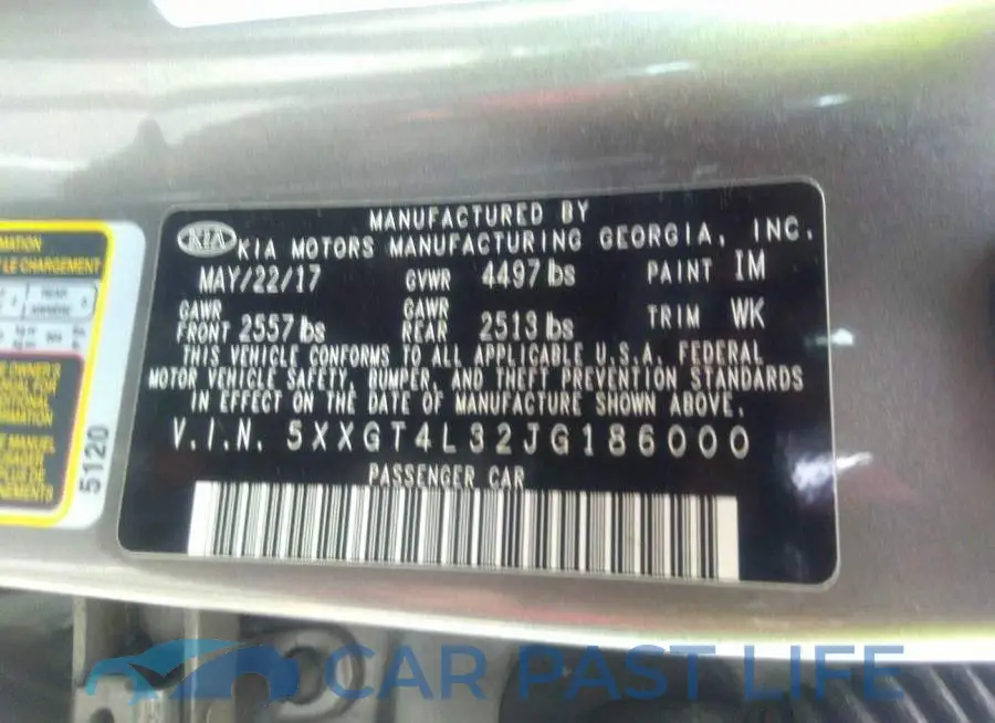 5XXGT4L32JG186000# 9