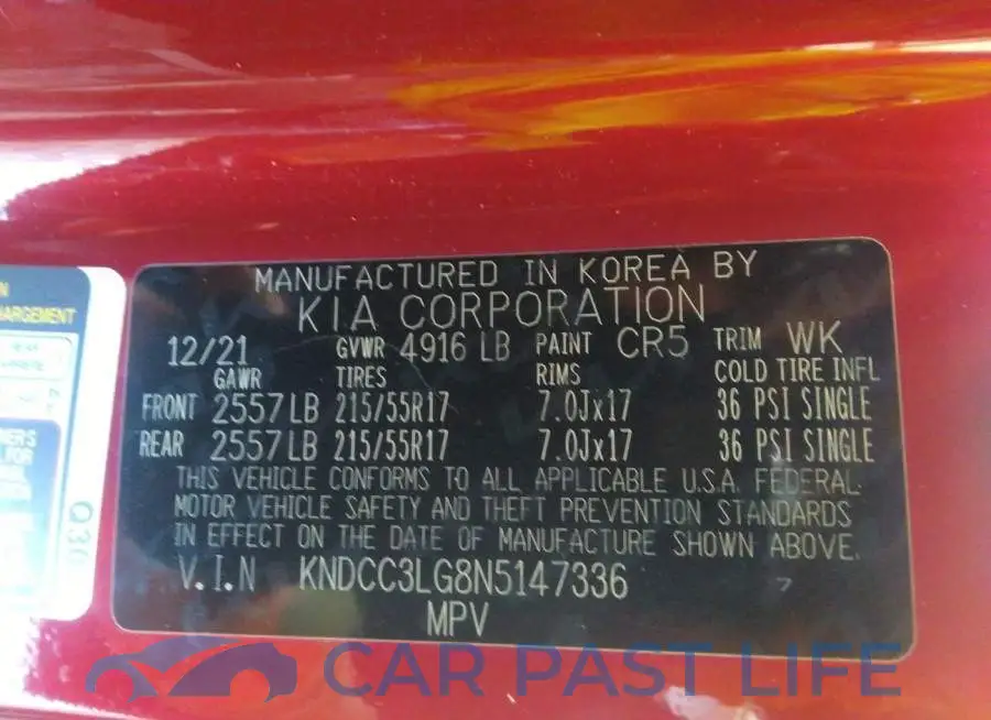 KNDCC3LG8N5147336# 9