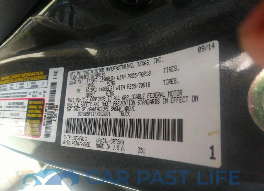 5TFRM5F11FX082801# 9