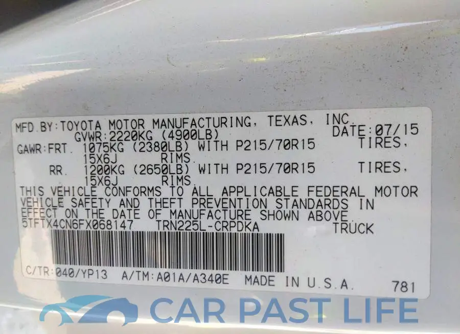 5TFTX4CN6FX068147# 9