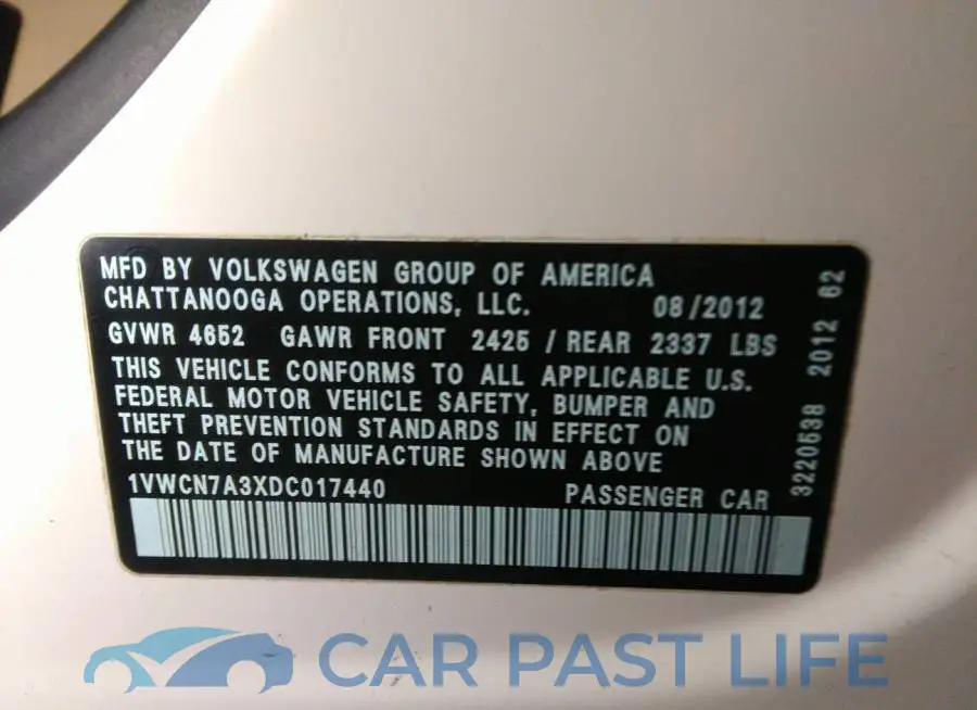 1VWCN7A3XDC017440# 9