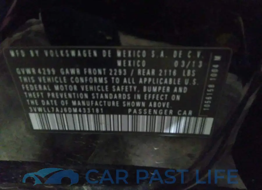 3VWLL7AJ6DM433181# 9