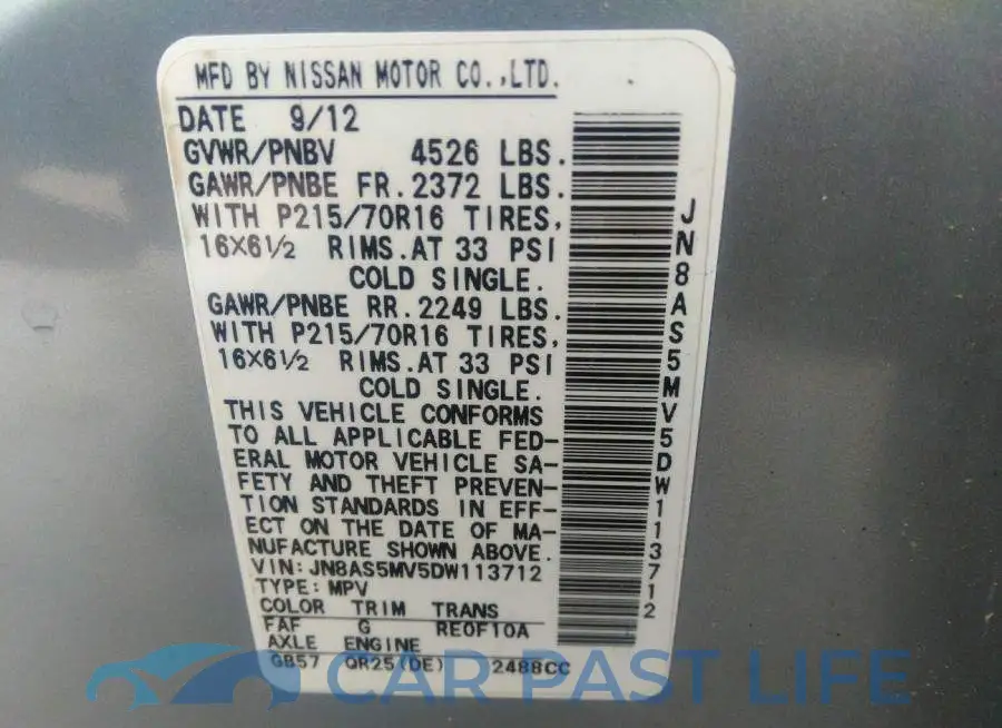 JN8AS5MV5DW113712# 9