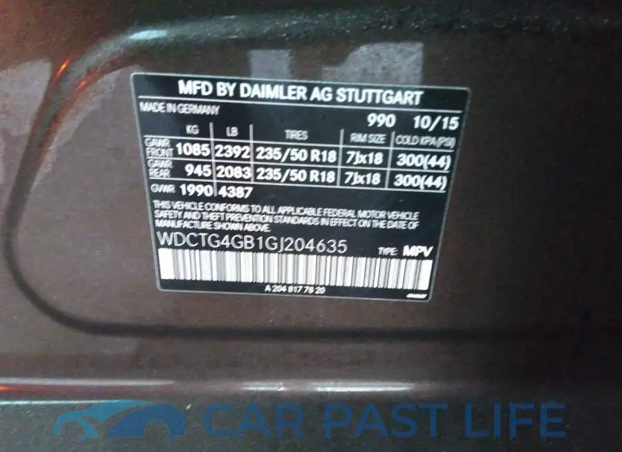 WDCTG4GB1GJ204635# 9