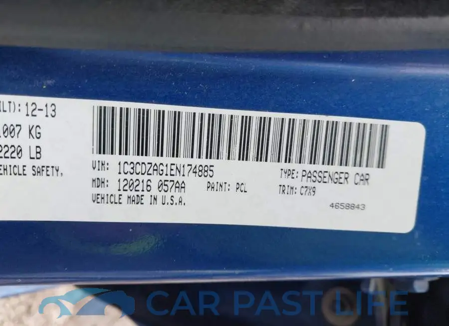1C3CDZAG1EN174885# 9