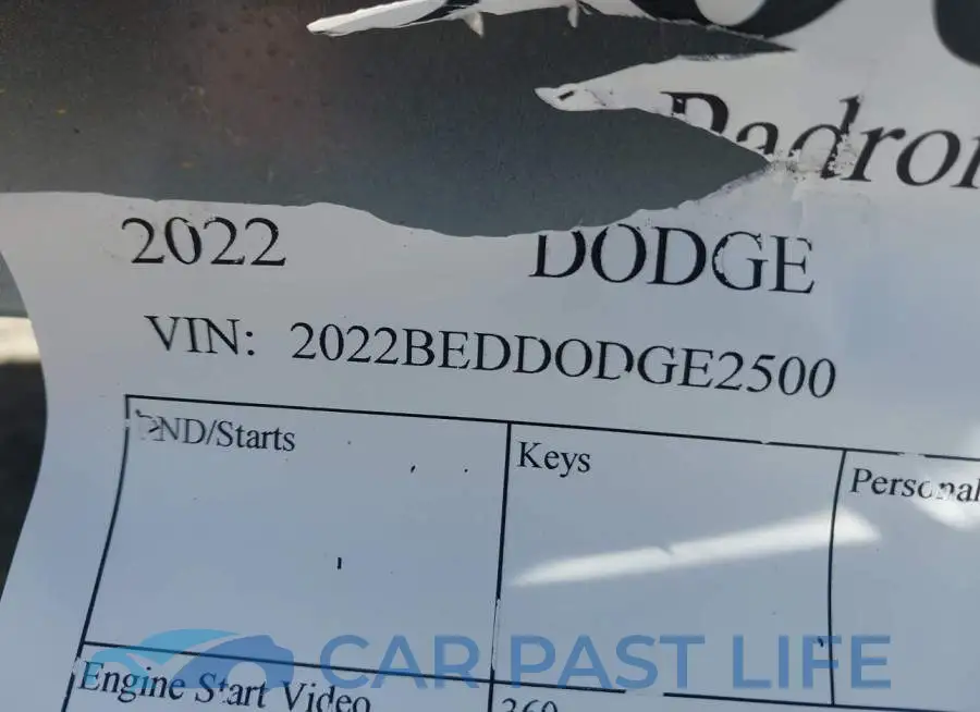 2022BEDDODGE2500# 9