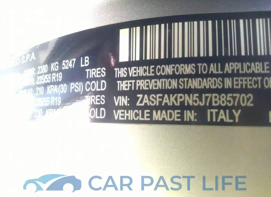 ZASFAKPN5J7B85702# 9