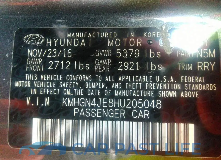 KMHGN4JE8HU205048# 9