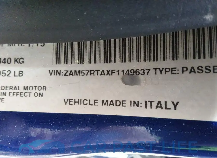 ZAM57RTAXF1149637# 9