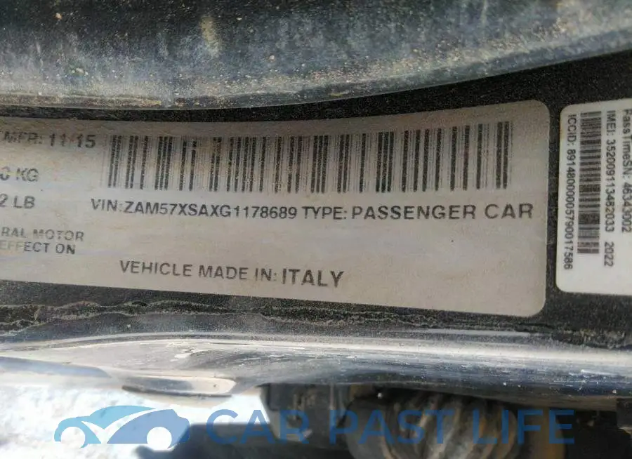 ZAM57XSAXG1178689# 9