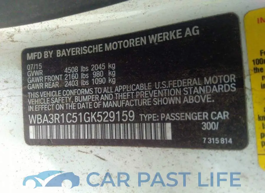WBA3R1C51GK529159# 9