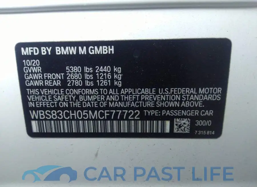 WBS83CH05MCF77722# 9