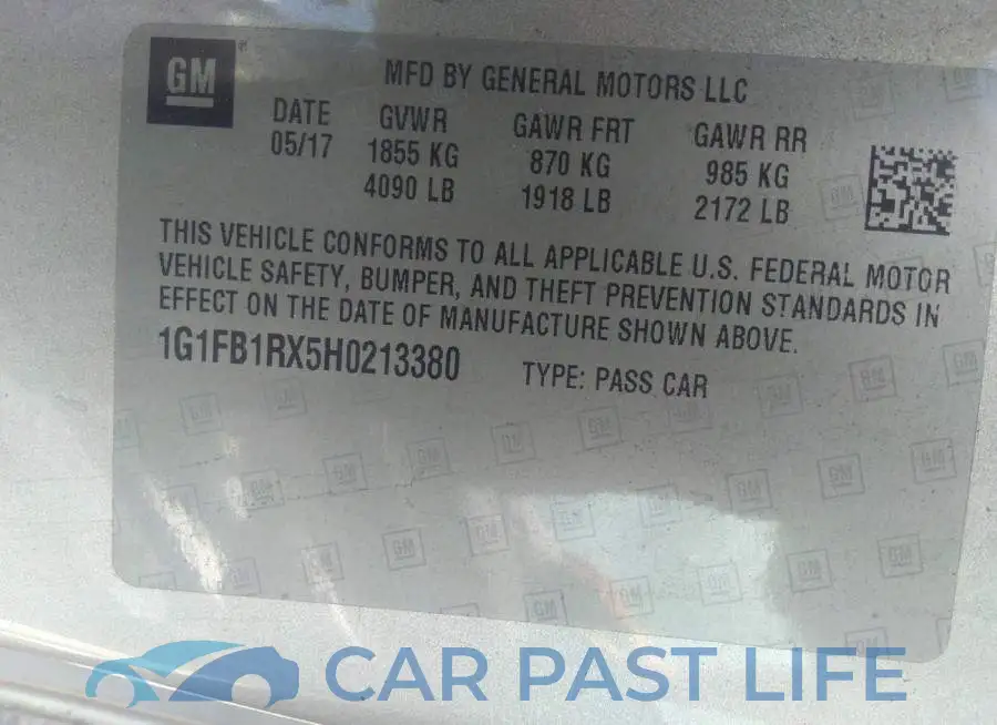 1G1FB1RX5H0213380# 9
