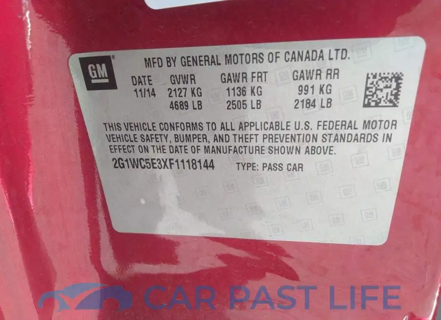 2G1WC5E3XF1118144# 9