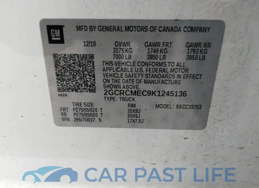 2GCRCMEC9K1245136# 9