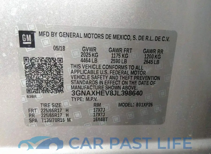 3GNAXHEV8JL398640# 9
