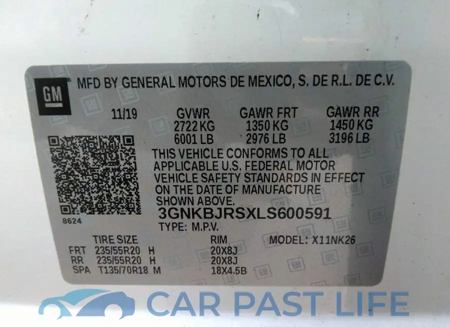 3GNKBJRSXLS600591# 9
