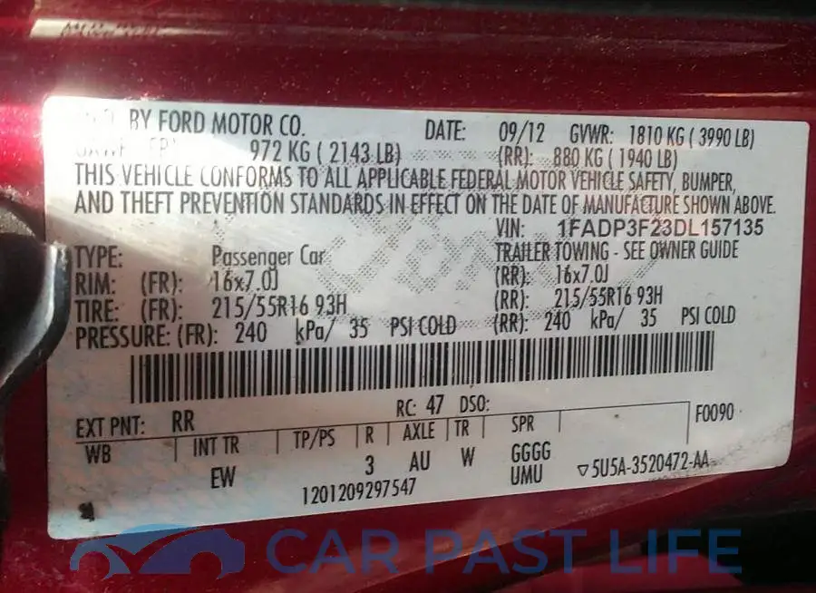 1FADP3F23DL157135# 9