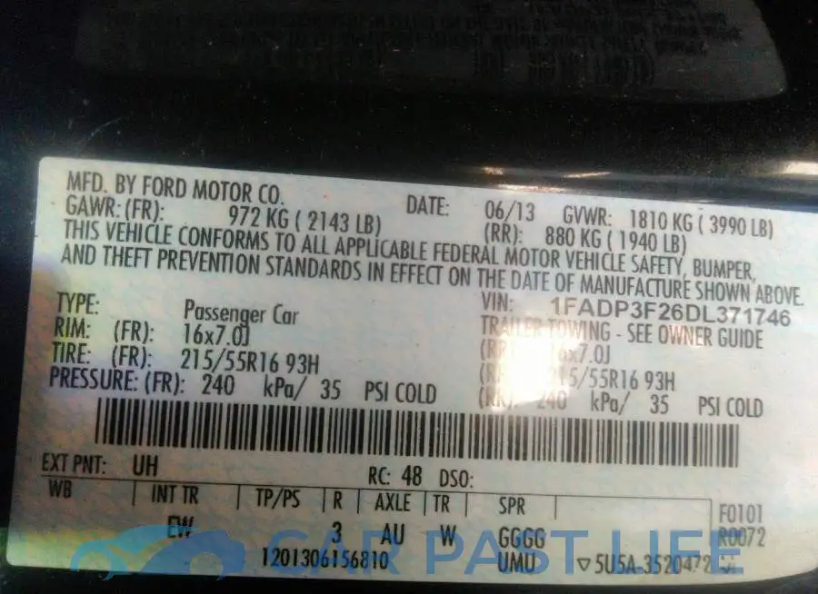 1FADP3F26DL371746# 9