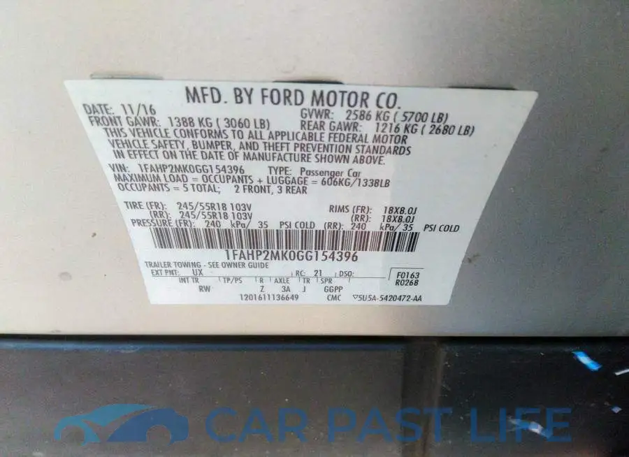 1FAHP2MK0GG154396# 9