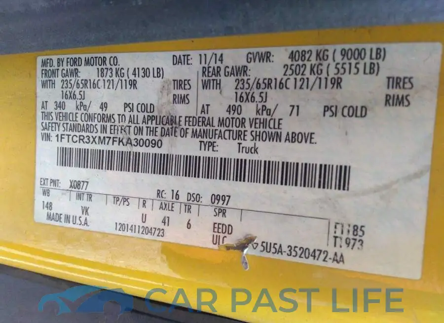 1FTCR3XM7FKA30090# 9