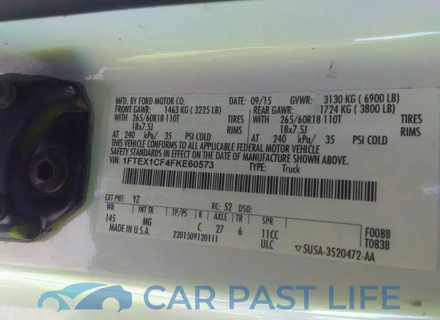 1FTEX1CF4FKE60573# 9