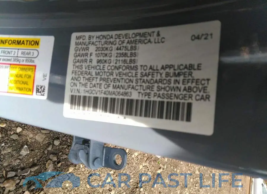 1HGCV1F40MA064863# 9