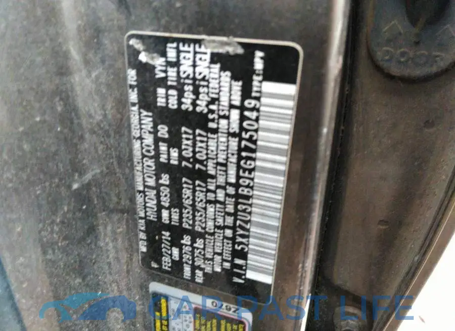 5XYZU3LB9EG175049# 9