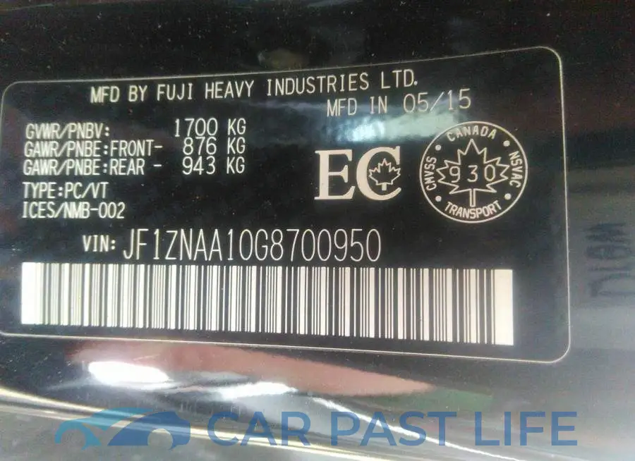 JF1ZNAA10G8700950# 9
