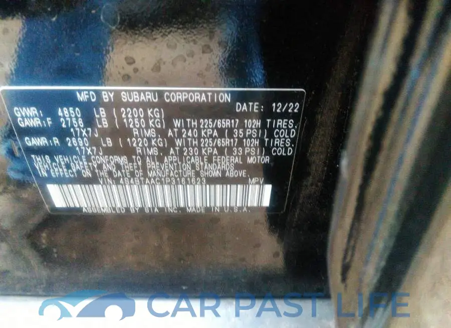 4S4BTAAC1P3161623# 9