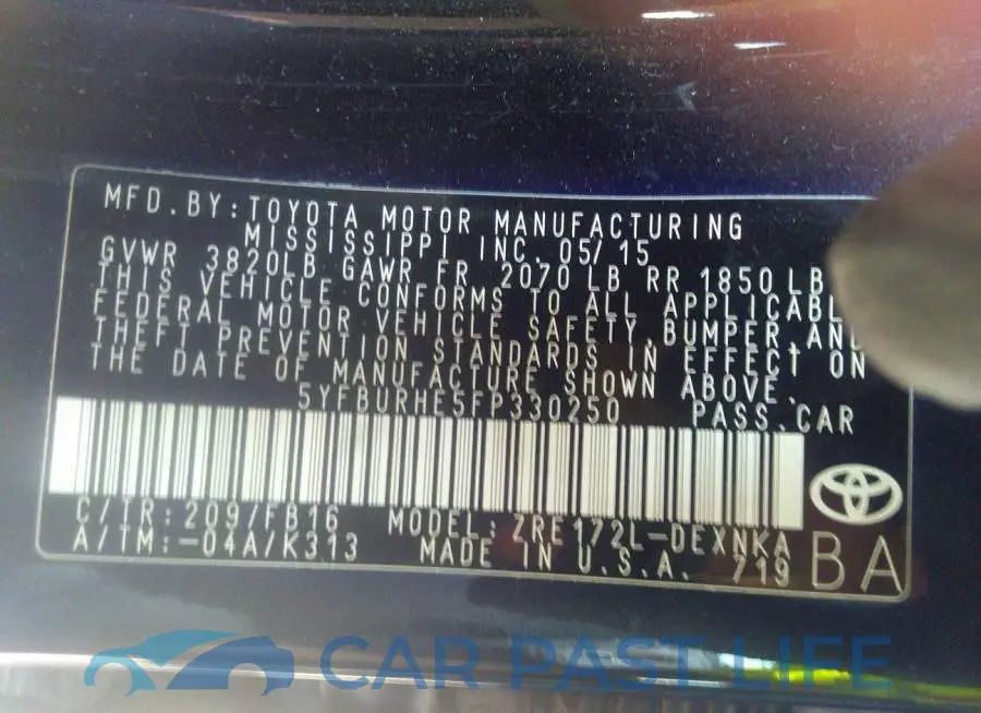 5YFBURHE5FP330250# 9