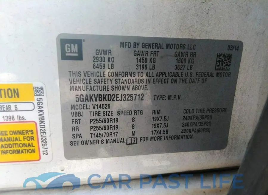 5GAKVBKD2EJ325712# 9
