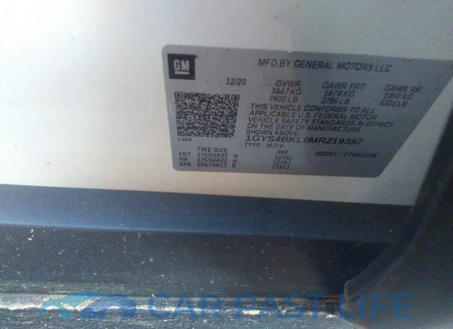 1GYS4BKL0MR219357# 9