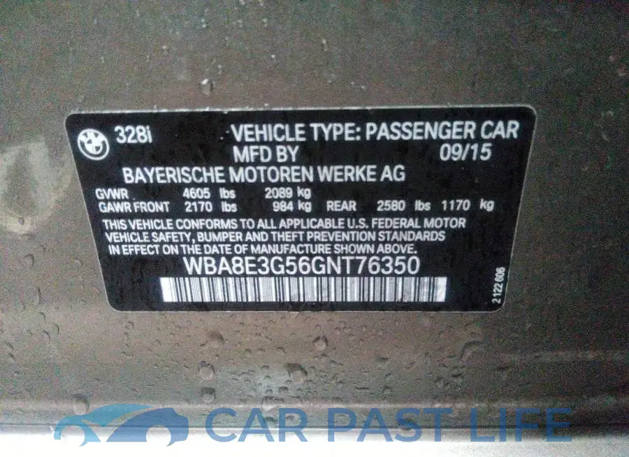 WBA8E3G56GNT76350# 9