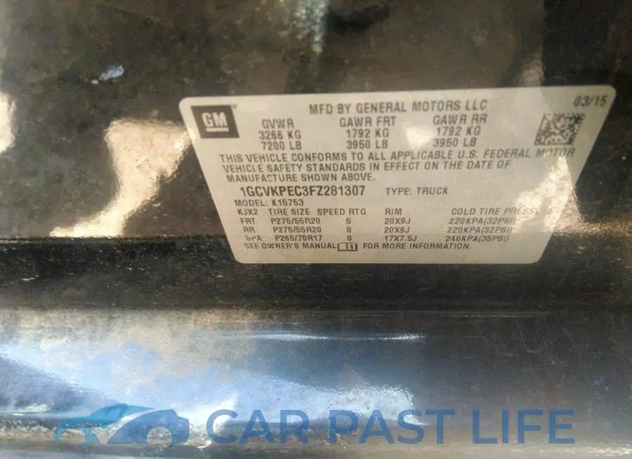 1GCVKPEC3FZ281307# 9