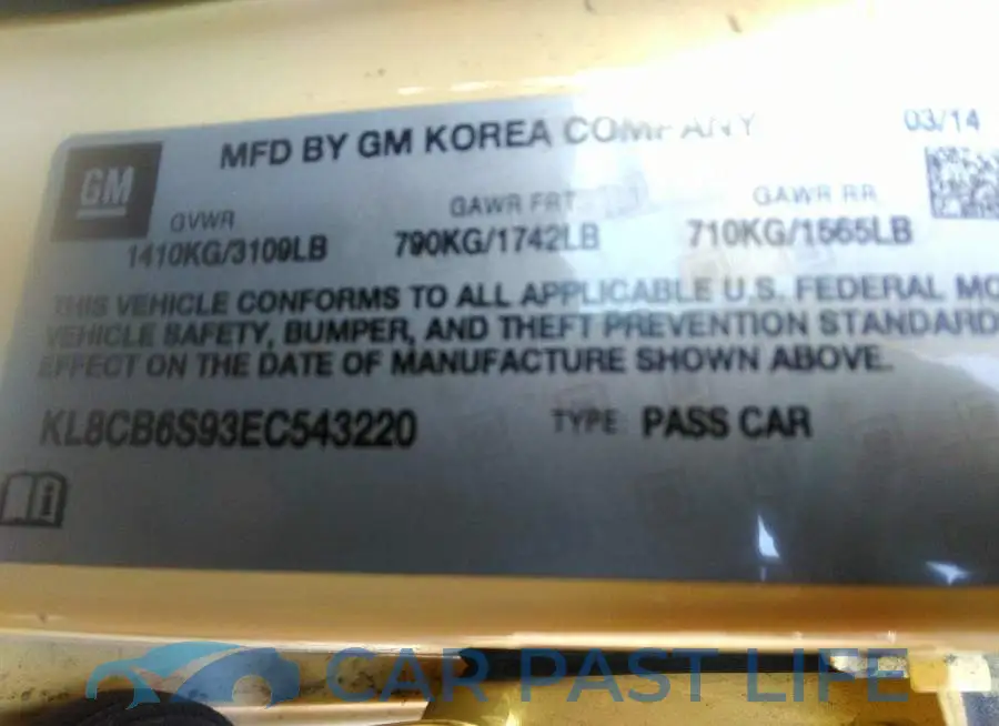 KL8CB6S93EC543220# 9