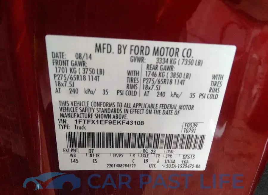 1FTFX1EF9EKF43108# 9