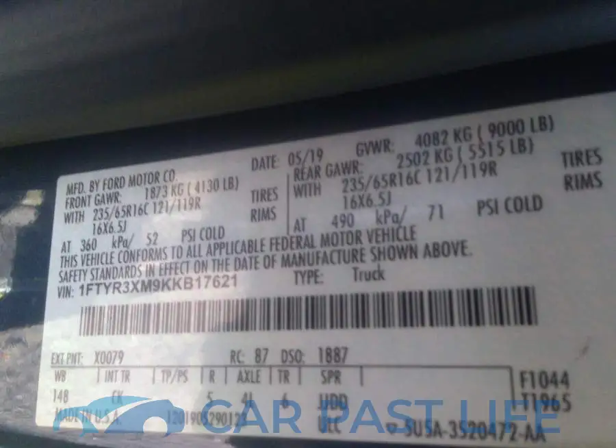 1FTYR3XM9KKB17621# 9