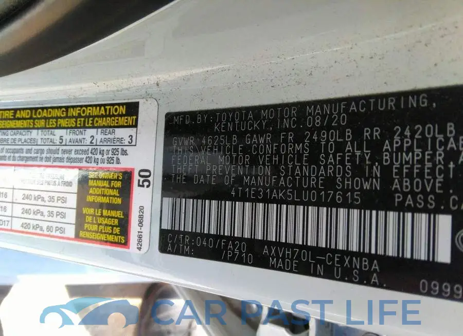 4T1E31AK5LU017615# 9