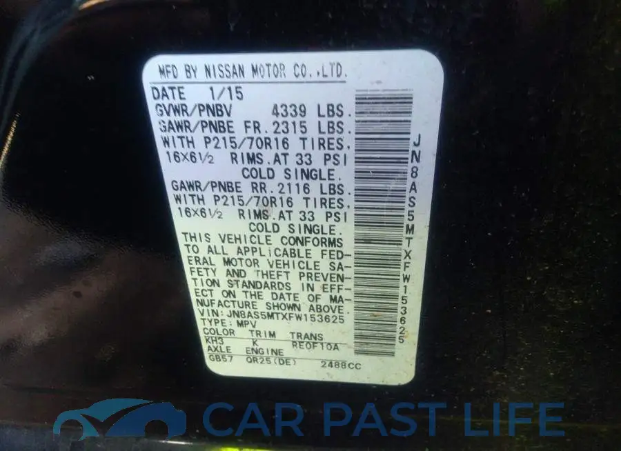 JN8AS5MTXFW153625# 9