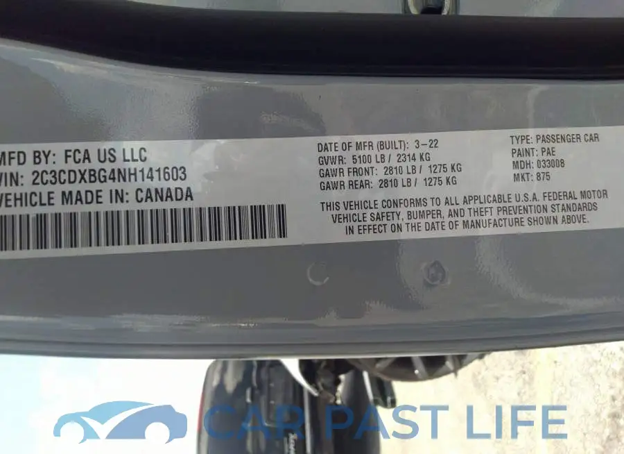 2C3CDXBG4NH141603# 9