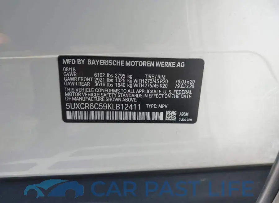 5UXCR6C59KLB12411# 9