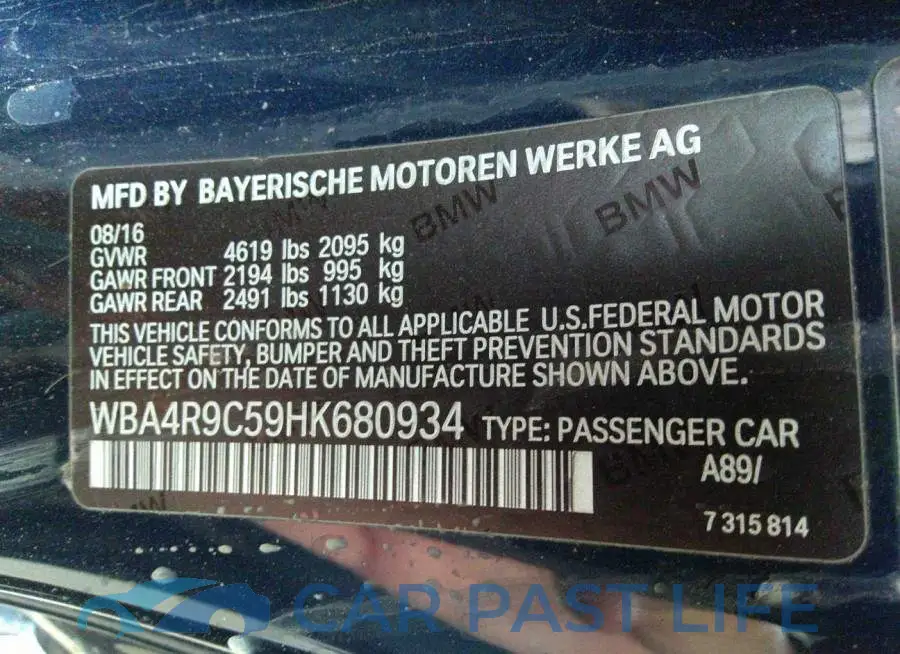 WBA4R9C59HK680934# 9