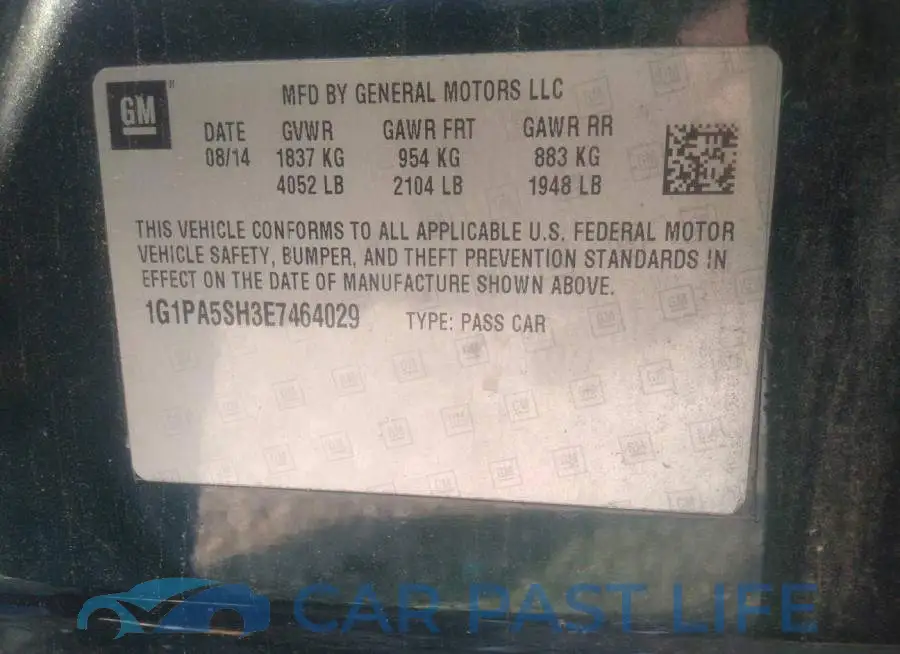 1G1PA5SH3E7464029# 9