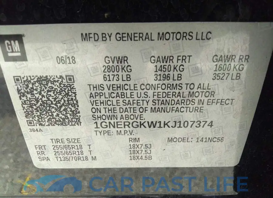1GNERGKW1KJ107374# 9